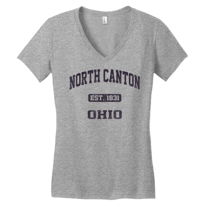 North Canton Ohio Oh Vintage State Athletic Style T Shirt Women's V-neck T-shirt | Artistshot