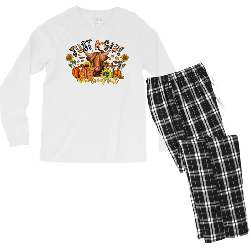 Just A Girl Who Loves Fall Men's Long Sleeve Pajama Set | Artistshot