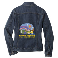 Can You Imagine A World Without Lawyers, Lionel Hutz Ladies Denim Jacket | Artistshot