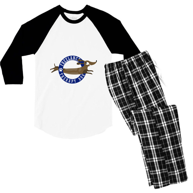 Freelance Therapy Dog, Dog Lover Men's 3/4 Sleeve Pajama Set by hydrant-podcast | Artistshot