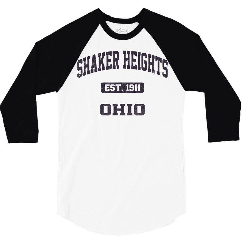 Shaker Heights Ohio Oh Vintage State Athletic Style T Shirt 3/4 Sleeve Shirt by pickengtwrentv | Artistshot