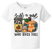 Womens Just A Girl Loves Fall, Fall Season Tops, Leopard Pumpkin T Shi Baby Tee | Artistshot