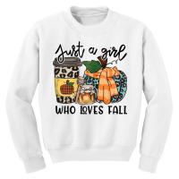 Womens Just A Girl Loves Fall, Fall Season Tops, Leopard Pumpkin T Shi Youth Sweatshirt | Artistshot