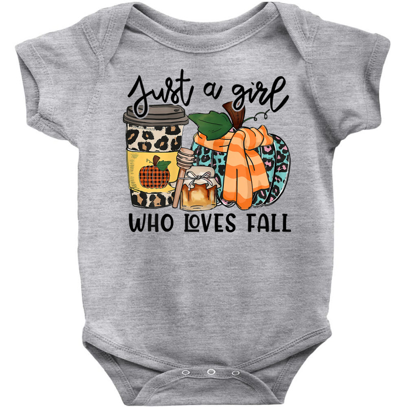 Womens Just A Girl Loves Fall, Fall Season Tops, Leopard Pumpkin T Shi Baby Bodysuit by sowleomballoucgp | Artistshot