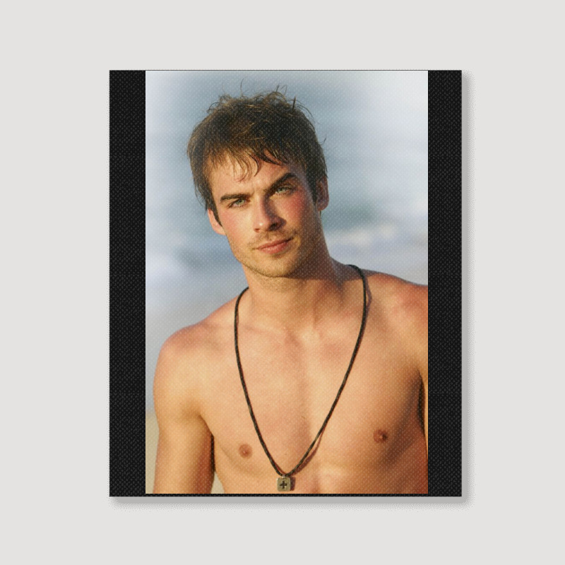 Ian Damon Shirtless Salvatore Portrait Canvas Print | Artistshot