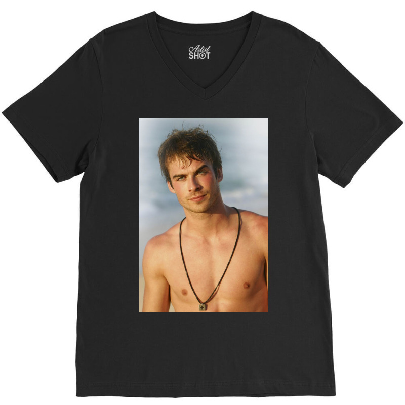 Ian Damon Shirtless Salvatore V-neck Tee | Artistshot