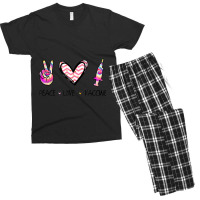 Peace Love And Vaccine I'm Vaccinated 2021 Vaccination Day Gift Men's T-shirt Pajama Set | Artistshot