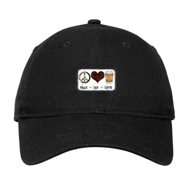 Peace Love Coffee Autumn Fall Season Thanksgiving Funny Women Adjustable Cap by CaleDesign | Artistshot