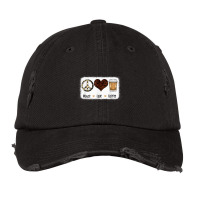 Peace Love Coffee Autumn Fall Season Thanksgiving Funny Women Vintage Cap | Artistshot