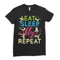 Aerial Yoga Silks Women Eat Sleep Fly Repeat T Shirt Ladies Fitted T-shirt | Artistshot