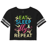 Aerial Yoga Silks Women Eat Sleep Fly Repeat T Shirt Scorecard Crop Tee | Artistshot