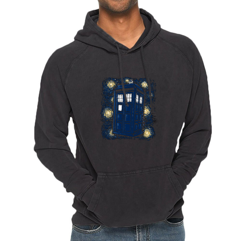 Starry Night Tardis Vintage Hoodie by pusyaque-podcast | Artistshot