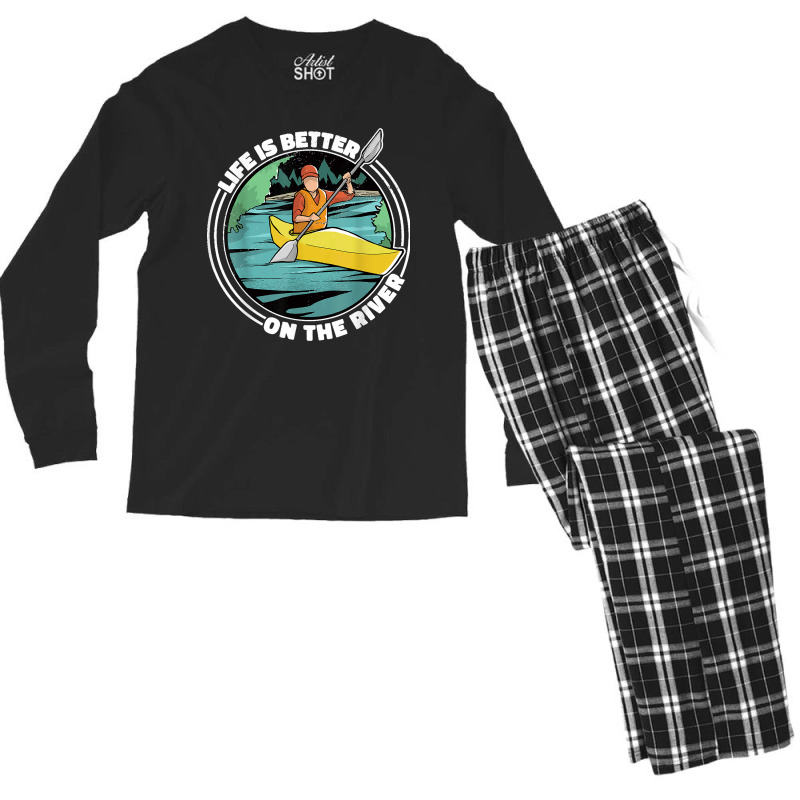 Life Is Better On The River Kayak Canoe Clothing Women Men's Long Sleeve Pajama Set | Artistshot