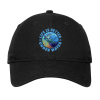 Life Is Better Under Water Marine Biology Scuba Diver Premium Adjustable Cap | Artistshot