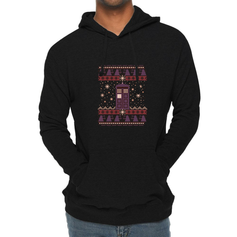 Tardis In The Space Ugly Sweater Christmas Lightweight Hoodie by pusyaque-podcast | Artistshot