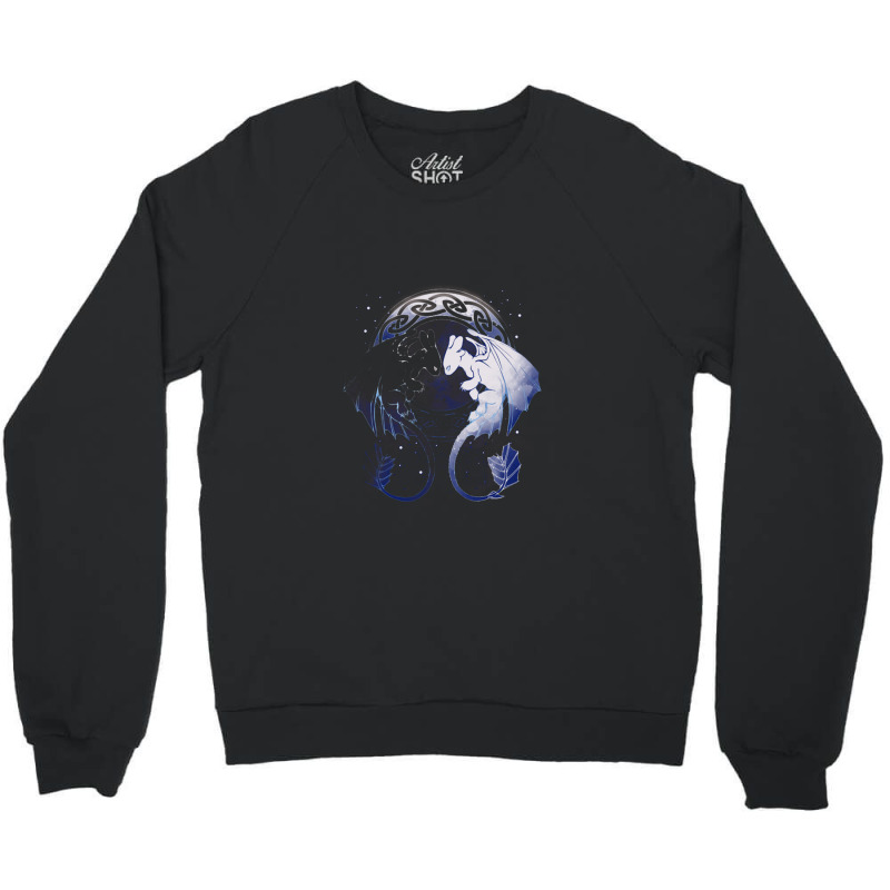 Two Dragons Night Fury And Light Fury Crewneck Sweatshirt by pusyaque-podcast | Artistshot