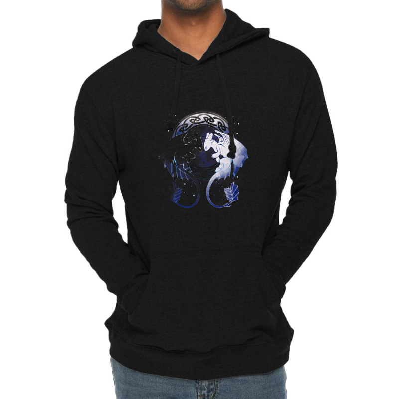 Two Dragons Night Fury And Light Fury Lightweight Hoodie by pusyaque-podcast | Artistshot