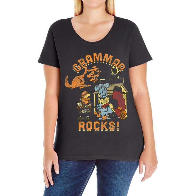 Schoolhouse Rock Grammar Rocks Ladies Curvy T-Shirt by jawlejocma2 | Artistshot