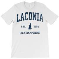 Laconia New Hampshire Nh Vintage Athletic Navy Sports Design Premium T T-shirt | Artistshot