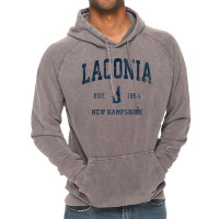 Laconia New Hampshire Nh Vintage Athletic Navy Sports Design Premium T Vintage Hoodie | Artistshot