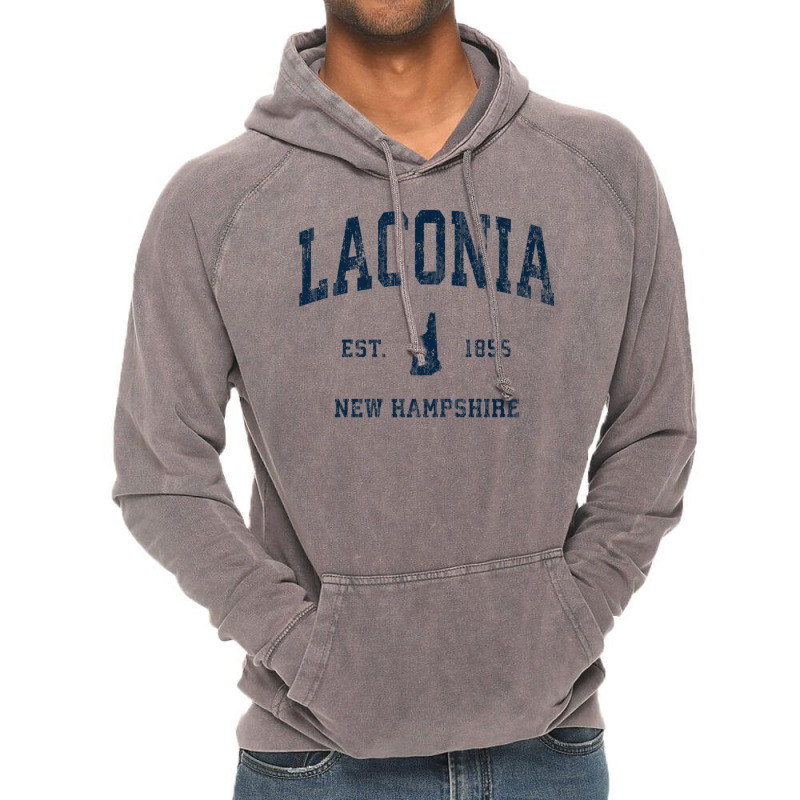 Laconia New Hampshire Nh Vintage Athletic Navy Sports Design Premium T Vintage Hoodie | Artistshot