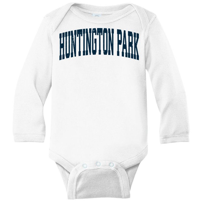 Huntington Park California Ca Vintage Athletic Sports Navy D Sweatshir Long Sleeve Baby Bodysuit | Artistshot