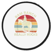 Ram Ranch Really Rock Vintage Western Rodeo Cowboy Horseback T Shirt Round Patch | Artistshot