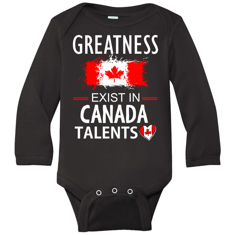 Greatness Exist In Canada Talents Long Sleeve Baby Bodysuit by cogentprint | Artistshot