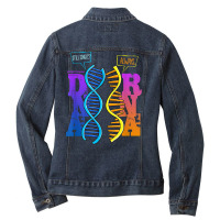 Dna Rna Molecular Biology Pun Science Genetics Genealogy T Shirt Ladies Denim Jacket | Artistshot