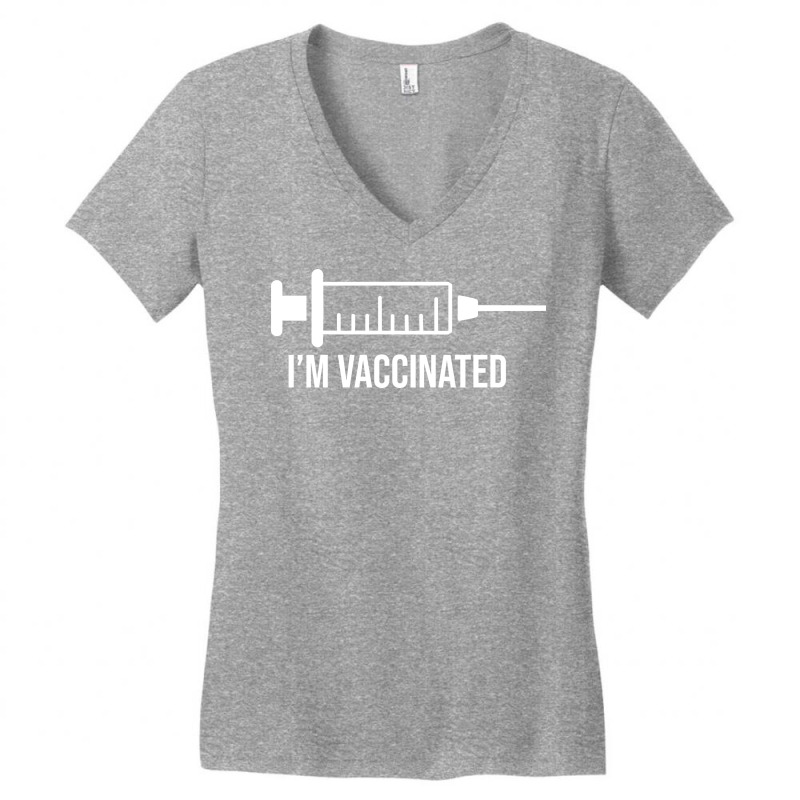 Im Vaccinated, Vaccinated, Vaccine, Quarantine Women's V-Neck T-Shirt by Zero_art | Artistshot