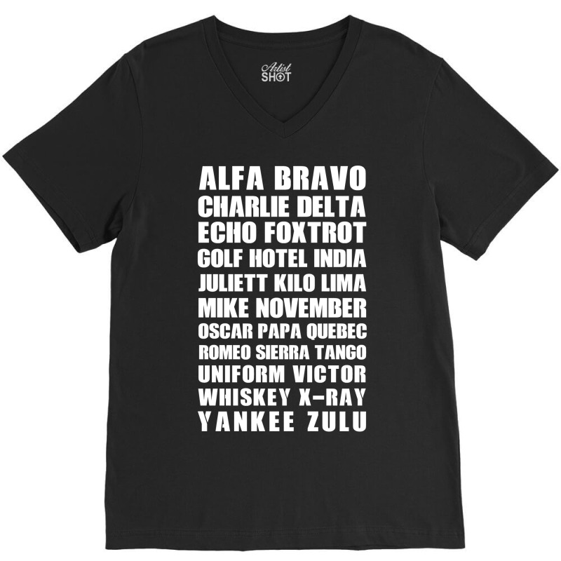 The Military Alphabet - Phonetic V-neck Tee | Artistshot