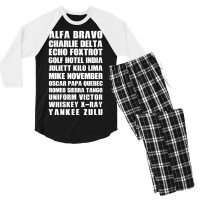 The Military Alphabet - Phonetic Men's 3/4 Sleeve Pajama Set | Artistshot