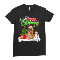 Pug Dog Xmas Lighting Matching Santa Pug Dog Wearing Christmas 165 Ladies Fitted T-shirt | Artistshot