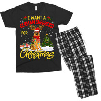 German Shepherd Gsd I Want German Shepherd Christmas Lights Santa Rein Men's T-shirt Pajama Set | Artistshot