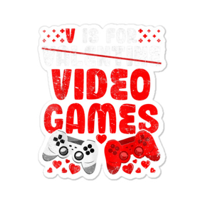 V Is For Video Games Sticker Designed By Bariteau Hannah