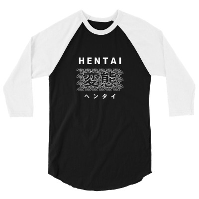 Hentai Anime Logo 3/4 Sleeve Shirt Designed By Willo