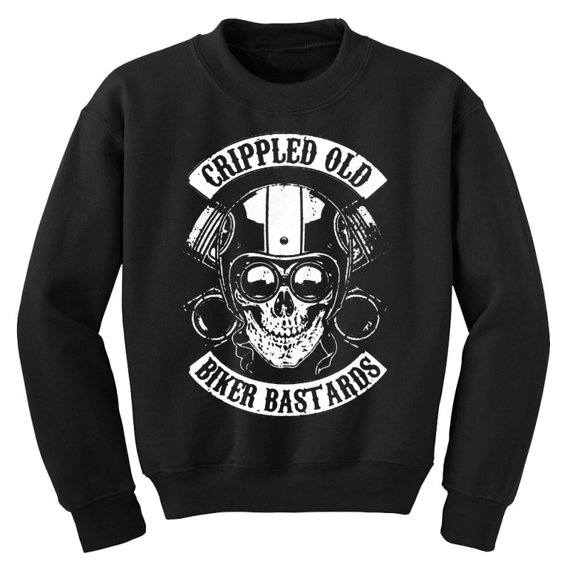 Crippled Old Biker Bastards Youth Sweatshirt by scarlettzoe | Artistshot