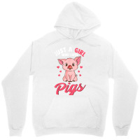 Just A Girl Who Loves Pigs Hog Lover Cute Farmer T Shirt Unisex Hoodie | Artistshot