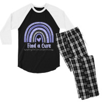 Rainbow Cure Hope Fight Strength Esophageal Cancer Awareness Men's 3/4 Sleeve Pajama Set | Artistshot