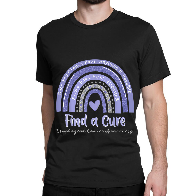 Rainbow Cure Hope Fight Strength Esophageal Cancer Awareness Classic T-shirt by LaytonDesign | Artistshot