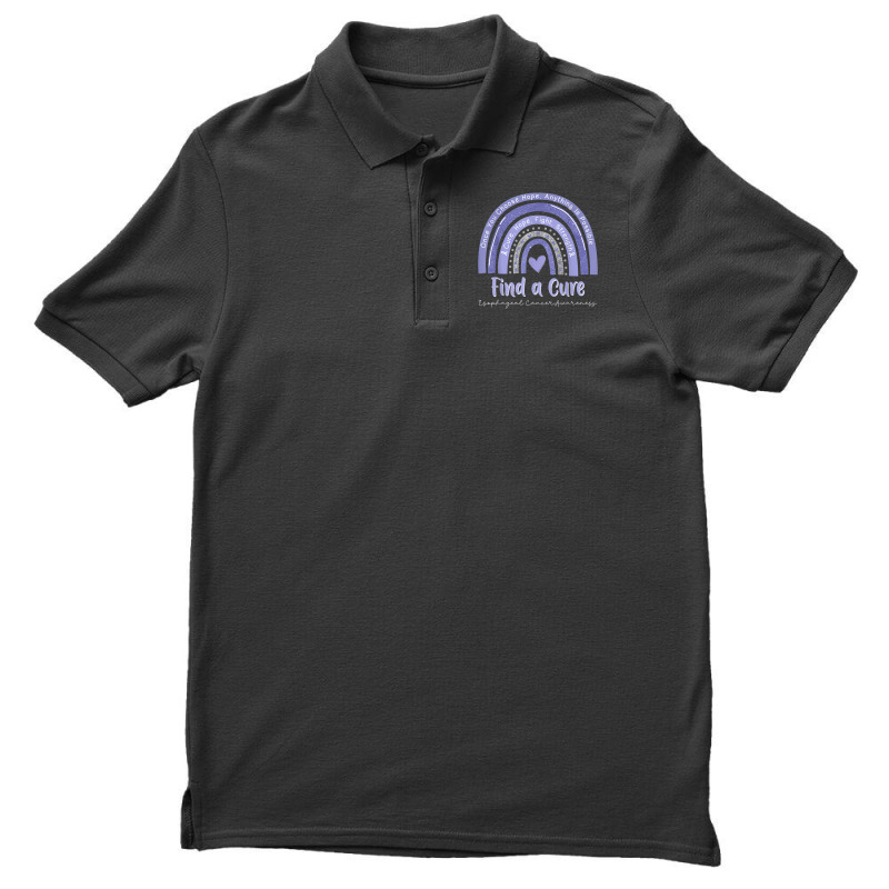 Rainbow Cure Hope Fight Strength Esophageal Cancer Awareness Men's Polo Shirt by LaytonDesign | Artistshot