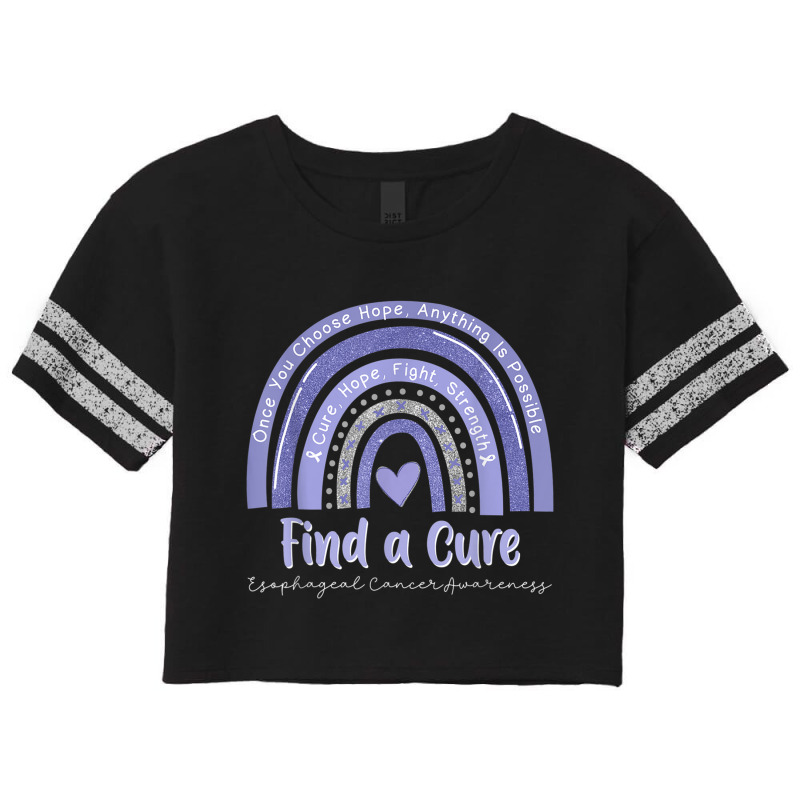 Rainbow Cure Hope Fight Strength Esophageal Cancer Awareness Scorecard Crop Tee by LaytonDesign | Artistshot