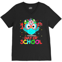 owl happy 100th day of school V-Neck Tee | Artistshot