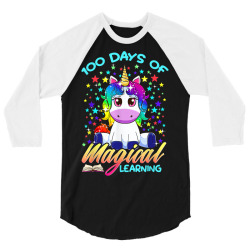 unicorn happy 100th day of school 3/4 Sleeve Shirt | Artistshot