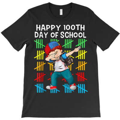 Dabbing Happy 100th Day Of School T-shirt Designed By Bariteau Hannah