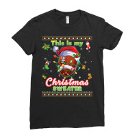 Football This Is My Christmas Sweater Football Xmas Ugly Costume 409 Ladies Fitted T-shirt | Artistshot