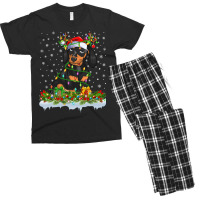 Dachshund Family Matching Xmas Lighting Santa Dachshund Doxie Christma Men's T-shirt Pajama Set | Artistshot