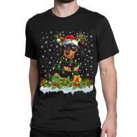 Dachshund Family Matching Xmas Lighting Santa Dachshund Doxie Christma Classic T-shirt | Artistshot