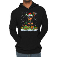 Dachshund Family Matching Xmas Lighting Santa Dachshund Doxie Christma Lightweight Hoodie | Artistshot