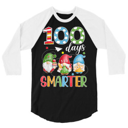 100 days smarter gnome 3/4 Sleeve Shirt | Artistshot
